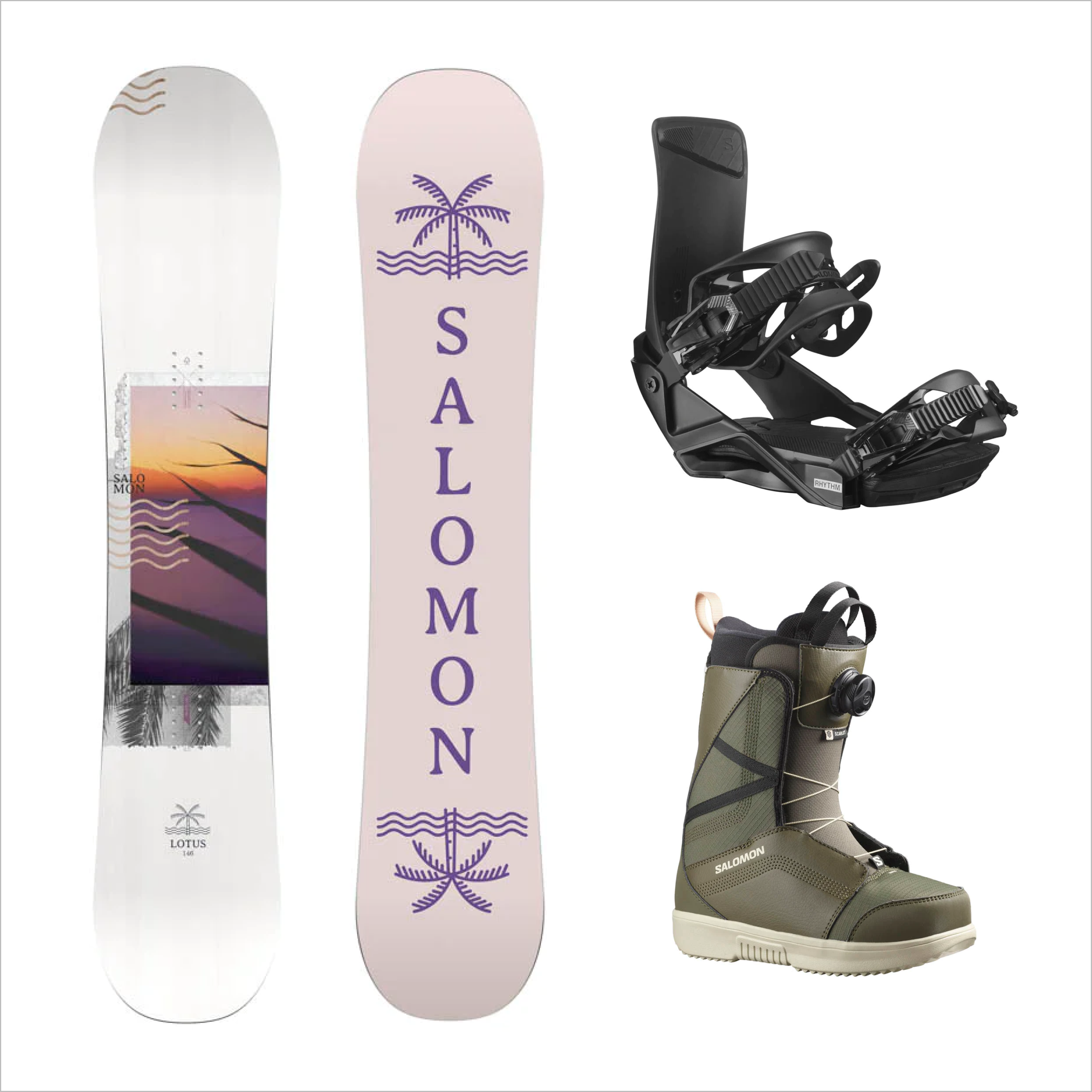 Salomon Lotus Womens Snowboard Package 3 Salomon Lotus Womens Snowboard Package