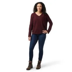 Smartwool Shadow Pine Cable V-Neck Womens Sweater 2023 -Obermeyer Shop Smartwool Shadow Pine Cable V Neck Womens Sweater 22 23 BKCH 2